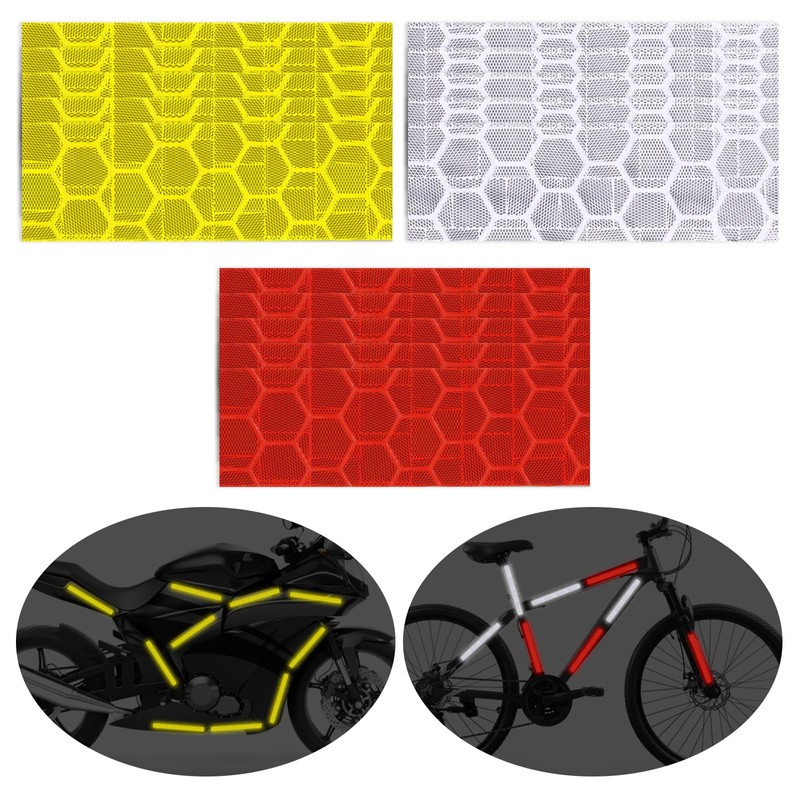 Prasacco 3 Rolls Reflective Tape, 10mmx8M High Visibility Safety Warning