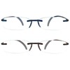 proSPORT Reading Glasses +2.50 Combo Blue and Red Frame Rimless