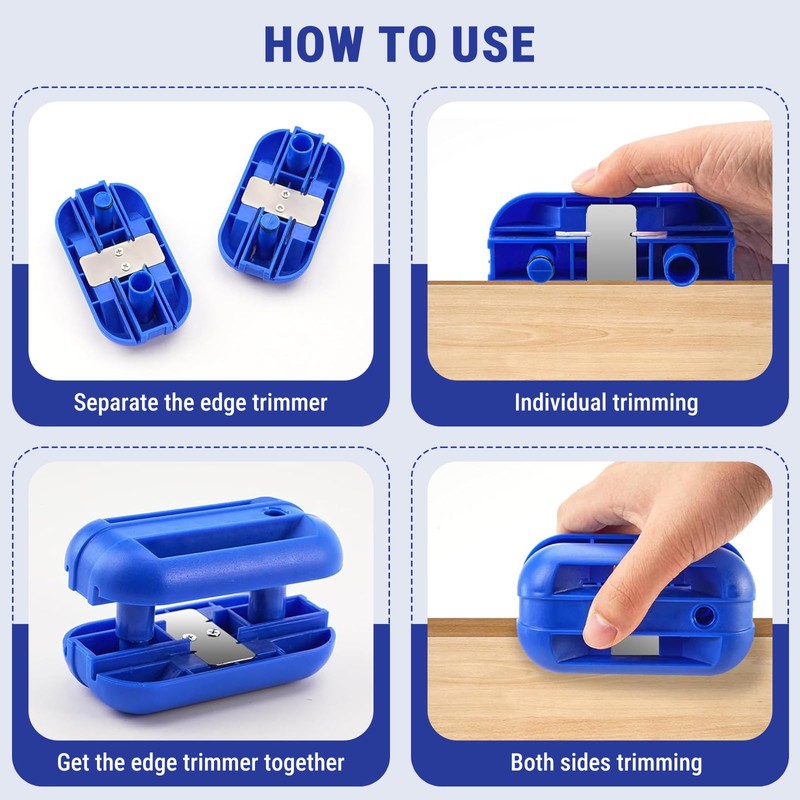 Uadme Edge Banding Trimmer, Quad Trimmer Tool with Tungsten Carbide