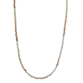 Gempires Pink Opal Gemstone Necklace, Choker Style Beaded Necklace, Faceted Beads Necklace, Natural Gemstone Jewelry, October Birthstone, 18 + 2 Inch Adjustable Length