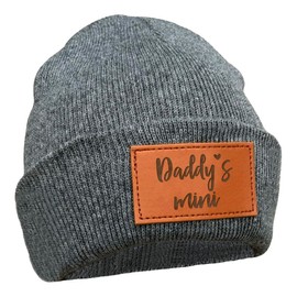 Deluxe Engraved 'Daddy's Mini' Beanie for Babies & Toddlers - Ultra-Soft Cotton Hat, Ideal Keepsake - Perfect for Gifting in Classic White, Black, Grey - Sizes Range from 0-6 Months to 10 Years