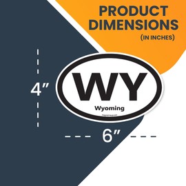 Magnet Me Up WY Wyoming US State Oval Magnet Decal, 4x6 Inches, Heavy Duty Automotive Magnet for Car Truck SUV, any Magnetic Surface, The Equality State, Collectible Souvenirs, Crafted in USA