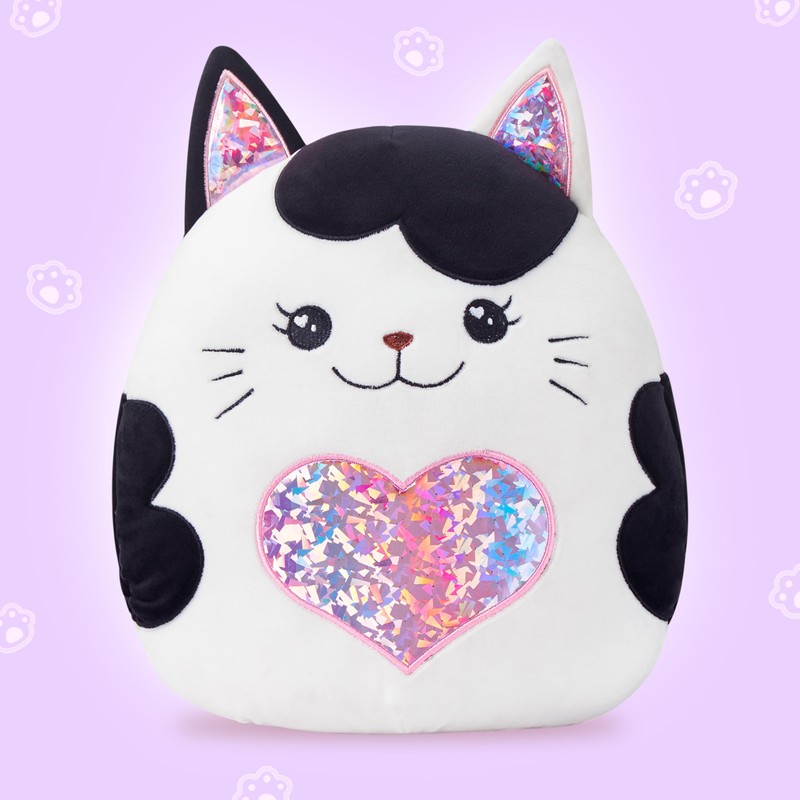 PLAYNICS Original 12-inch Large Black Cat Plush Pillow Stuffed Animal