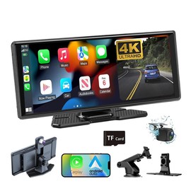 Cinandrow 10.26 Inch 4K Ultra HD/7 inch 1080P  Screen Car RadioMultimedia WlFl Video Player Wireless CarplayScreen Camera Android auto Dash Cam DualVideo Recorder - Model: 10.26" Carplay 4K 64G(Ultra HD)