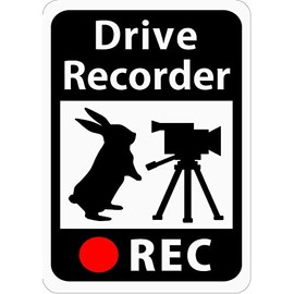 Dash Cam Sticker "Rabbit and Video Camera" (Re-peel Sticker) s21r