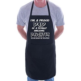 Proud Dad Of Awesome Daughter BBQ Cooking Funny Novelty Apron Black