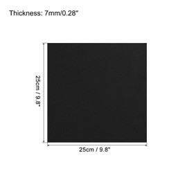 sourcing map EVA Foam Panels Black 9.8 x 9.8 Inch 7 mm Thick Craft Foam Panels for Costumes Arts and Crafts Projects Pack of 6