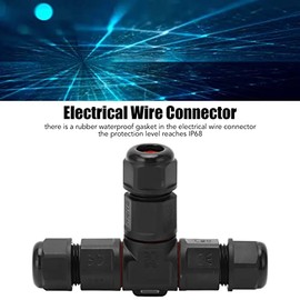 2 Piezas de Conectores de Cable en T IP68 a Prueba de Agua Tornillo Engarzado 2 Pines 3 Pines en Forma de T Adaptador de Terminal Eléctrico para Iluminación Aviación Equipos Industriales Cables