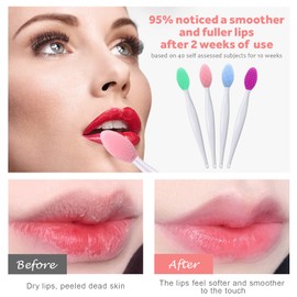 Lip Scrub Brush Lip Brush Tool,Double-Sided Silicone Exfoliating Lip Brush,Gentle Lip Exfoliator Scrubber Brush for Smooth,Soft,Bright,and Healthy Lips(5 PCS) (5 Colors)