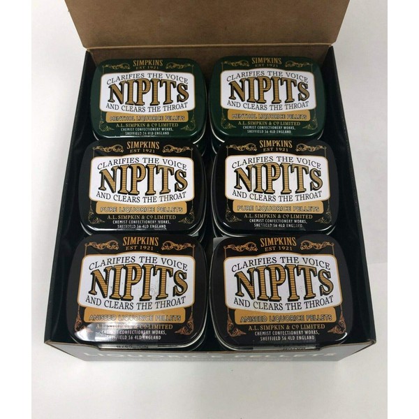Simpkins Nipits Liquorice (Aniseed, Menthol, Pure) - Pack of 6