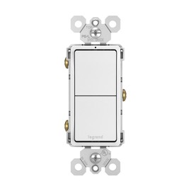 Legrand radiant 15 Amp Combination Switches, Rocker Wall Light Switch, White, 2 Single-Pole Switches, RCD11WCC6