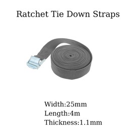 4Pcs Ratchet Tie Down Straps, Adjustable Tensioning Belt Lashing Straps for Cargo Luggage Vans Trucks Motorcycle (Red) - 4m x 25mm