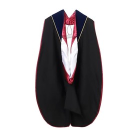 Erligo Graduation Deluxe Unisex Doctoral Hood with Gold Piping for University Faculty Academic Regalia (Royal Blue/Maroon/White)