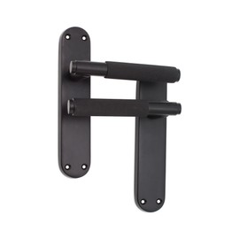 Infinity Decor Matt Black Knurled Lever Door Handle on Backplate Set Passage Door Pulls – Suitable for Internal & Exterior Doors