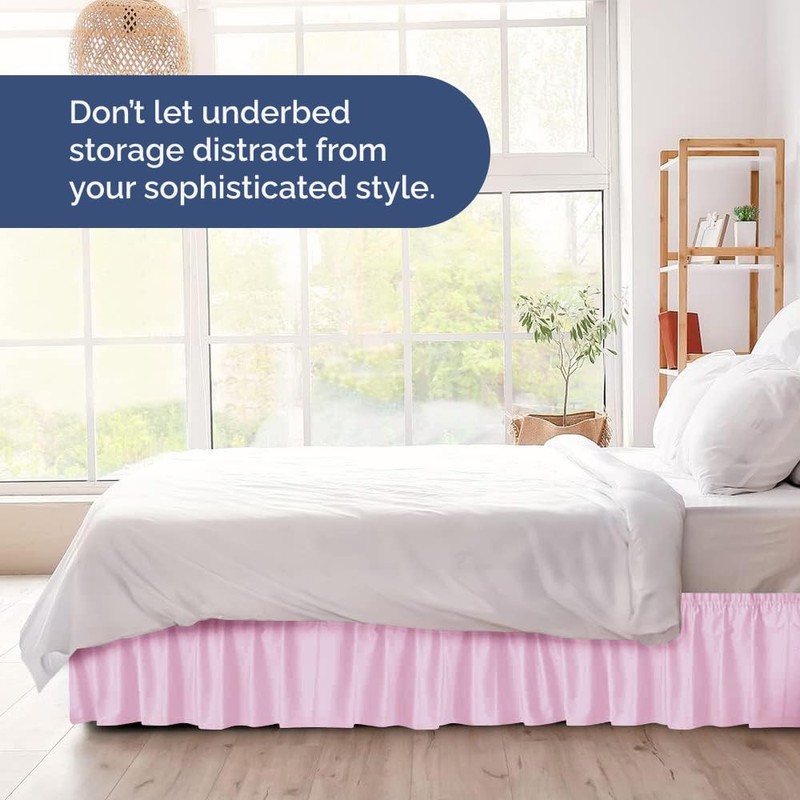 Wrap Around Dust Ruffle Bed Skirt - Light Pink -