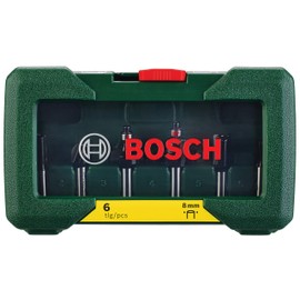 Bosch 2607019463 Routing Drill Bit Set of Cemented Carbide 8mm 6 Pcs