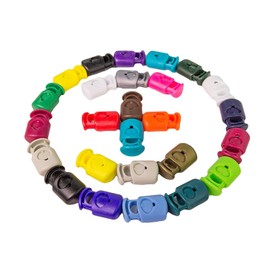 Ravenox FMS Heavy Duty Single Hole Plastic Cord Lock Clamp Toggle Stop Slider for Paracord, Bungee Cord, Accessory Cordage, Drawstrings (6 Pack)(Cobalt)