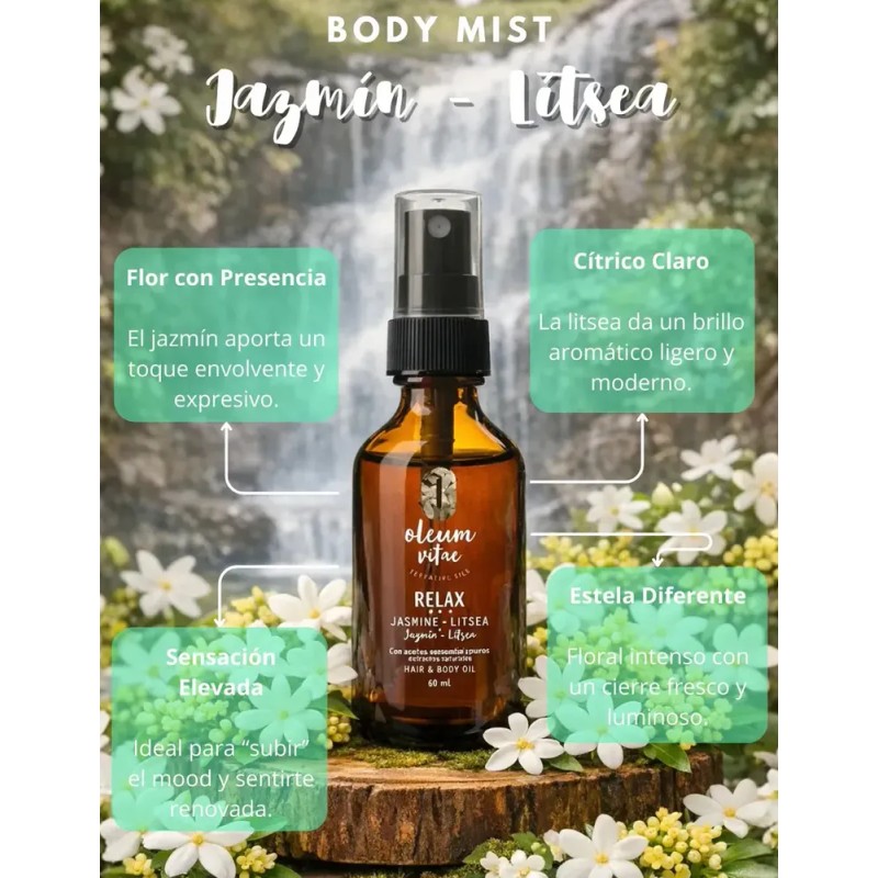 Aceite Para Cabello Cn Aceite Esencial De Jazmin Litsea 60ml