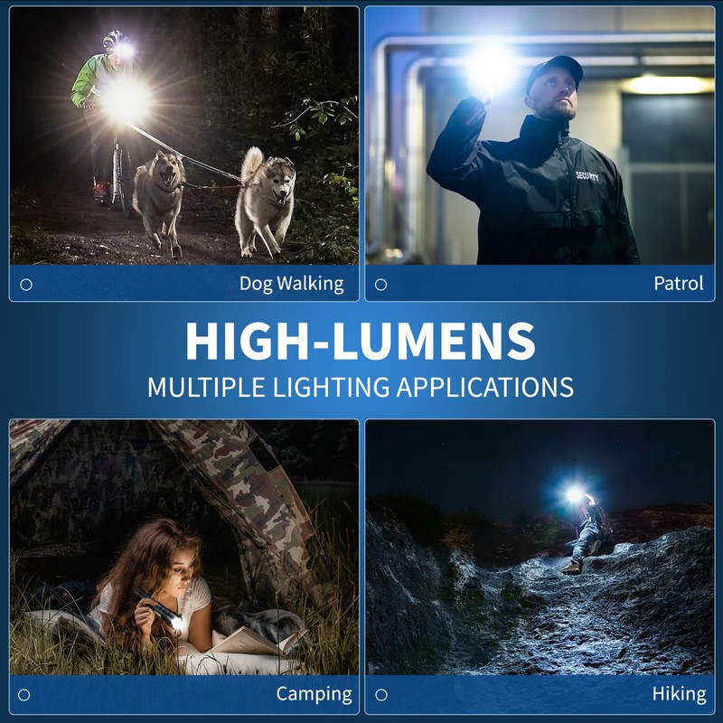 Rechargeable Flashlight, 2 Pack 900000 High Lumens Super Bright Flash