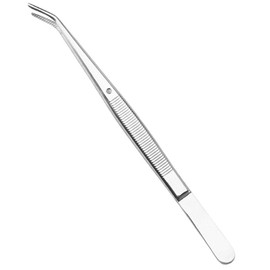 Dental tools-Stainless Steel Tweezers with Curved Serrated Tip Multipurpose Forceps for Family Oral Care Denture Teeth Cleaning