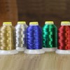 Threadart 8 Cones Metallic Embroidery Thread Set | 500 Meter