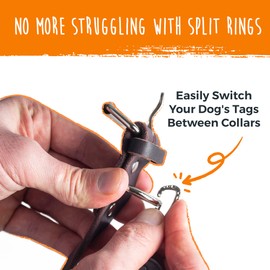 Mighty Paw Dog Tag Carabiner Clips - 3 Pack Strong Dog Clip - Weather Resistant & Easy to Clean Quick ID Holders - Easy Switch Pet Tags - Attach Keys or Poop Bag Holders - for All Size Collars