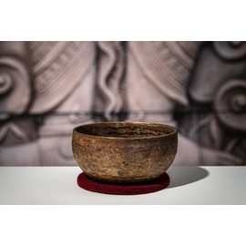 Bronze Singing Bowl with Felt Ring and Cover, Origin Series — MADE IN INDIA — For Meditation, Yoga, ASMR or Sound Therapy, 2-YEAR WARRANTY