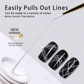 SMAILXIIYUE 2 Colors Gel Paint For Nails Art Line, Spider Gel For Nails White Black Line Gel Polish Set For Home Salon DIY Gel Design Nail Art
