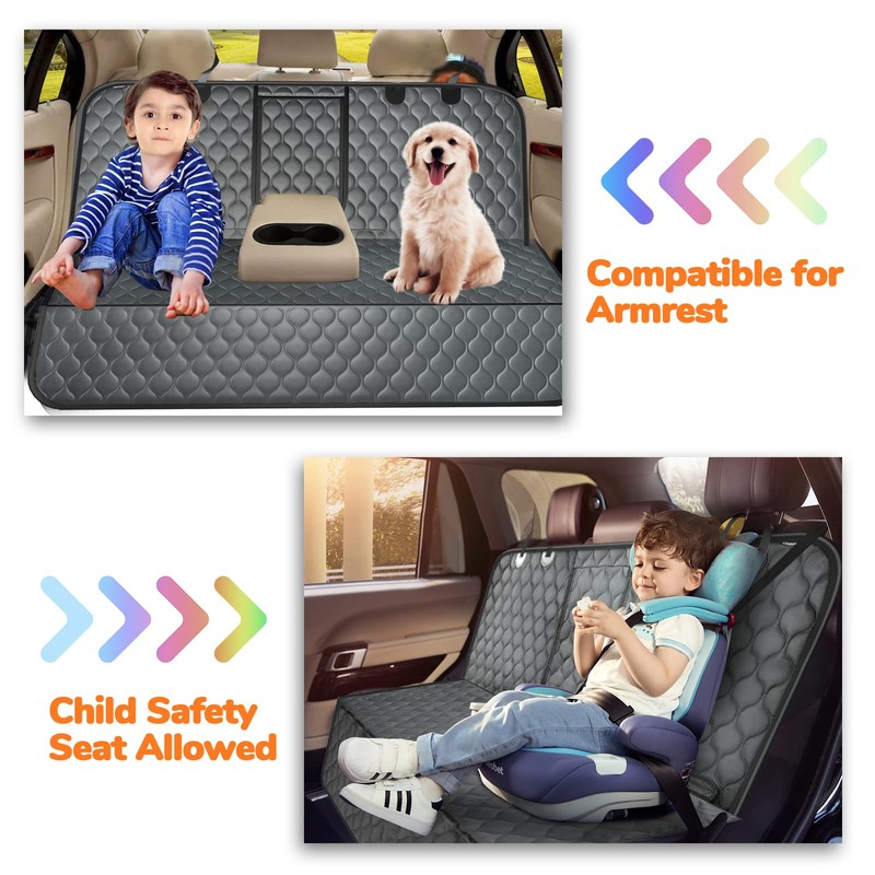 URPOWER Dog Car Seat Cover for Back Seat - Waterproof