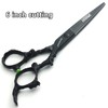 6 inch hair stylist barber scissors black plate dragon 440C