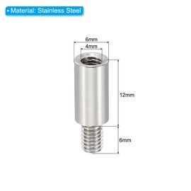 PATIKIL 12pcs M4 Standoffs, M4 12+6mm Spacer Standoffs Steel Threaded Standoffs Screws Kit 4mm ID 6mm OD Metric Male Female Thread Adapters for Circuit Board PCB RC Drones Motherboard