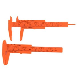 IIVVERR Double Sides Plastic Measuring Tool Gauge Slide Vernier Caliper Orange 2pcs (Herramienta de medición de plástico de doble lado Calibrador Vernier Caliper Orange 2pcs