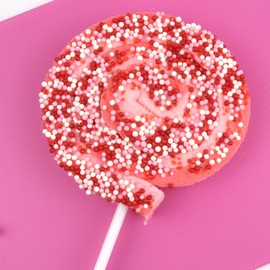 Candy Marshmallow Swirl Lollipops, Individually Wrapped, Strawberry Flavored, 4th of July Party Favors, (One Size, 3, Count)