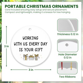 OASSIE Coworker Gifts for Friend Women, Christmas Ornaments 2024 - Christmas, Appreciation, Thank You Gifts for Coworkers, Boss Gifts for Women - Christmas Tree Decoration Ceramic Ornaments