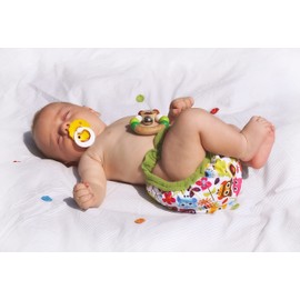 Petit Lulu Minimal Nappy AI2 Nappy Free, Birds (Turquoise)