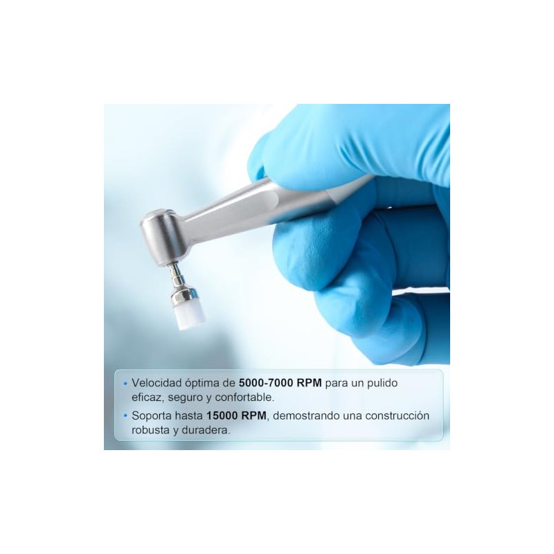 100pz Cepillos Profilaxis Dental Tipo Copa Cerdas Nylon Suave Transparente