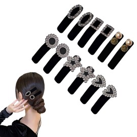 Wonninek ヘアピン 前髪 12個セット 大きめ おしゃれ 前髪クリップ 跡がつかない 可愛い ピン ベロア 大人 髪飾り 結婚式