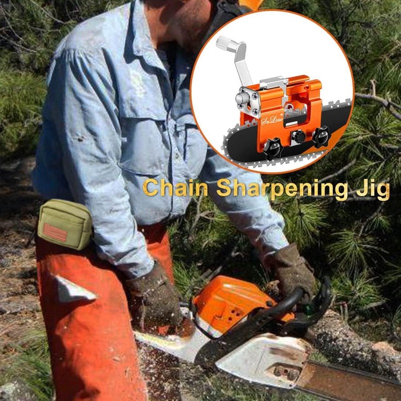 Chainsaw Sharpener, with 3PCS Carbide Cutter Portable Chain Saw Sharpener,