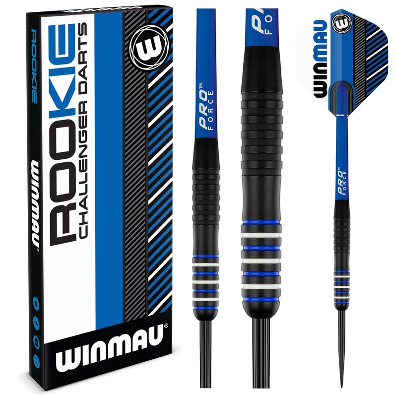 WINMAU Rookie Blue Brass Darts Set with Flights, Shafts (Stems)