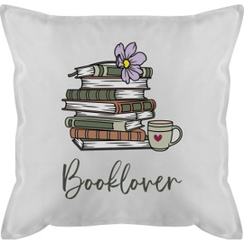 Shirtracer Kissen 50x50 - Statement - Geschenke Booklover Geschenk Bücherliebhaber Geschenke Book Lover I Booklover Gifts I Booklovers I Leseratte Geschenkidee Lesen I Buchliebe - 50 x 50 cm - Weiß