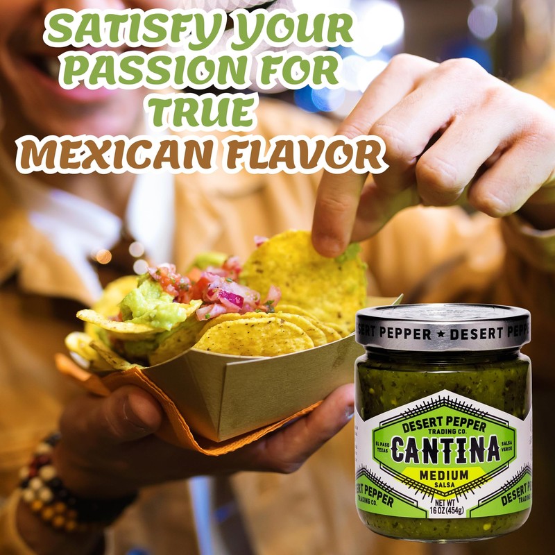 Desert Pepper Trading Company Cantina Salsa, Medium Green, With Green
