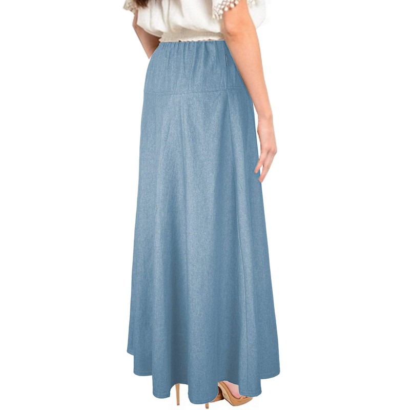 Maxi falda para mujer, ultra suave, ligera, ajustada a la