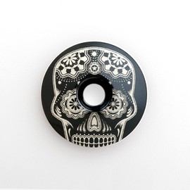 KustomCaps Sugar Skull (Center of Head) 1 1/8" Headset Cap Black