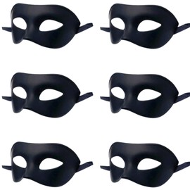 LECMACY Men Women Masquerade Mask, High Elastic Bendable Plastic Half Face Eye Mask, Solid Color, Suitable for All Prom (Black)