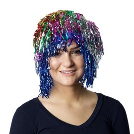 Rhode Island Novelty 14" MULTICOLORED TINSEL WIG