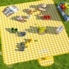 Foldable Picnic Mat with Handle - Large 8-Person Beach Mat Camping Green