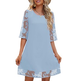 LookbookStore Short Homecoming Dresses Womens Fall Dress Summer Bridal Shower Dresses for Guest Blue Summer Dresses for Women 2024 Casual Size XX-Large Size 20 22