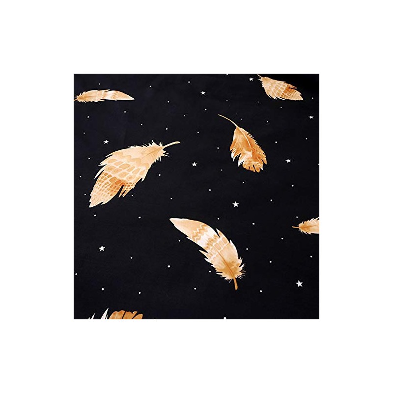Chickwin Set of 2 Pillowcases, Starry Sky-Feather Pattern, 100% Polyester,