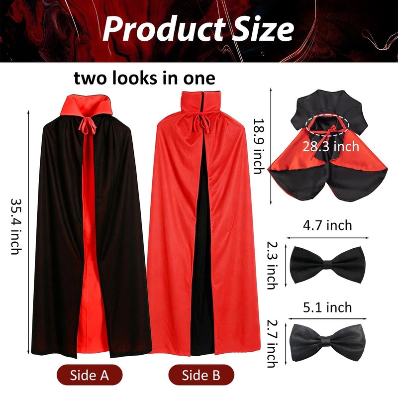 4Pcs Vampire Family Halloween Costume Set, Matching Costume for Human