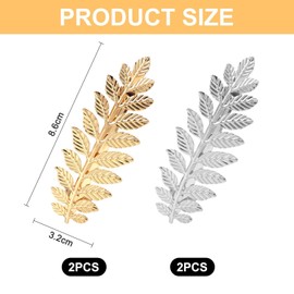 4 Pieces Of Leaf-Shaped Hair Clips, Retro Hair Clips, Ele Metal Hair Clips, Decorative Hair Clips, Hair Accessories